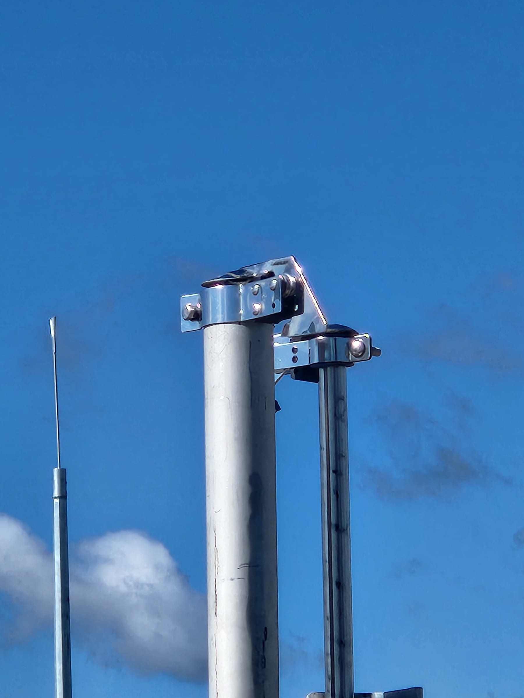 Vent stack against a blue sky